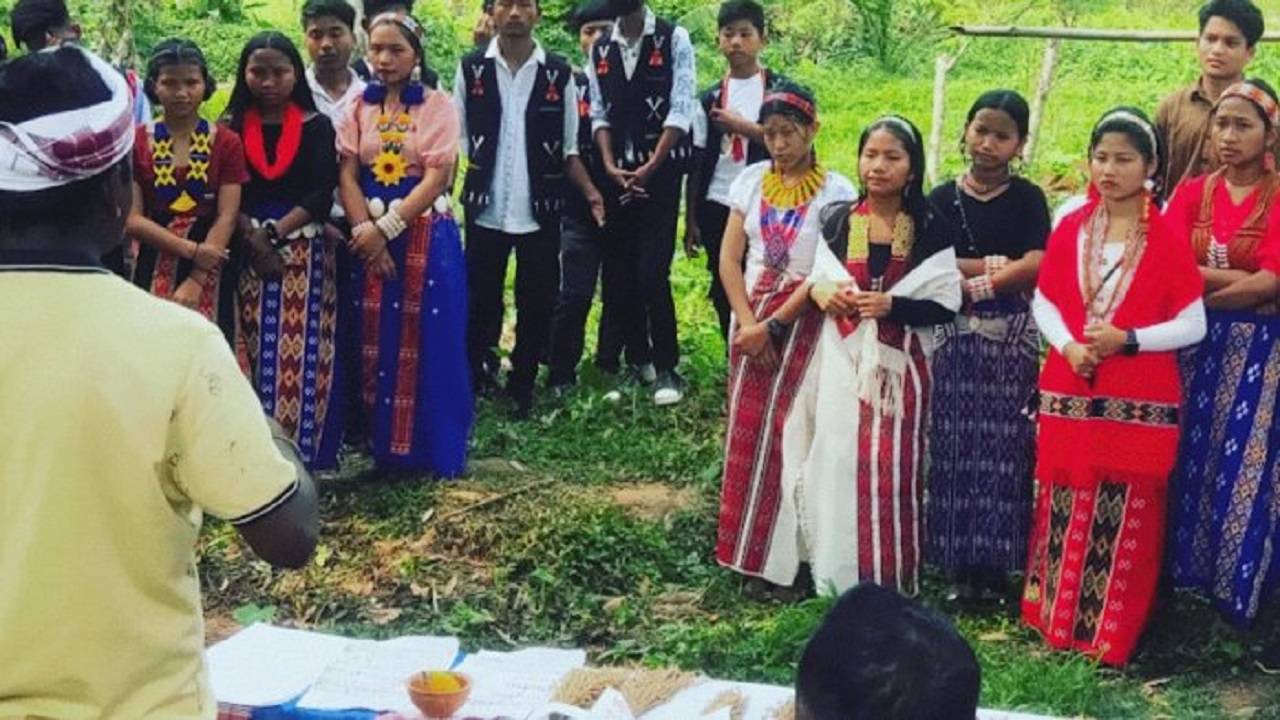 School children taking part in the Seeds Mahotsav in Tinsukia