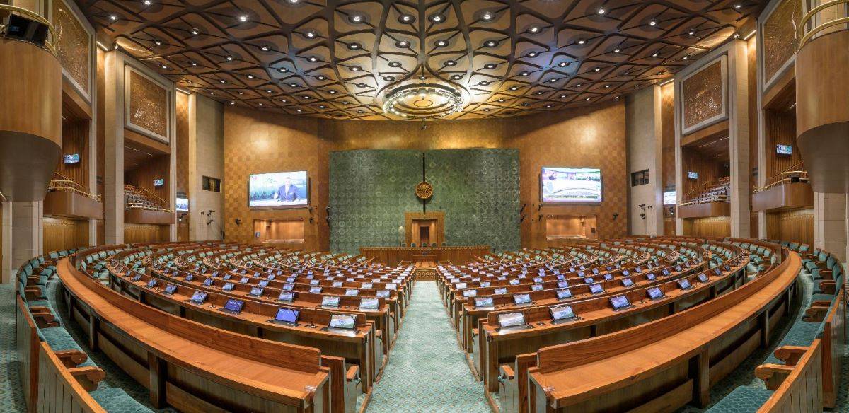 New Parliament Building to Showcase Stunning Lotus & Peacock Motifs for Lok Sabha, Rajya Sabha (Photo Source: Amit Shah Twitter)