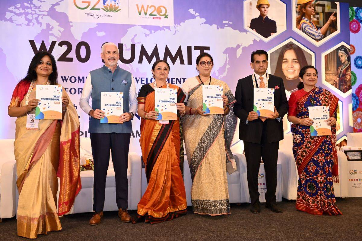 W20 Summit: Smriti Irani Emphasizes Inclusive and Gender-Equitable Approach in Climate-Related Policies (Photo Source: @W20 India)