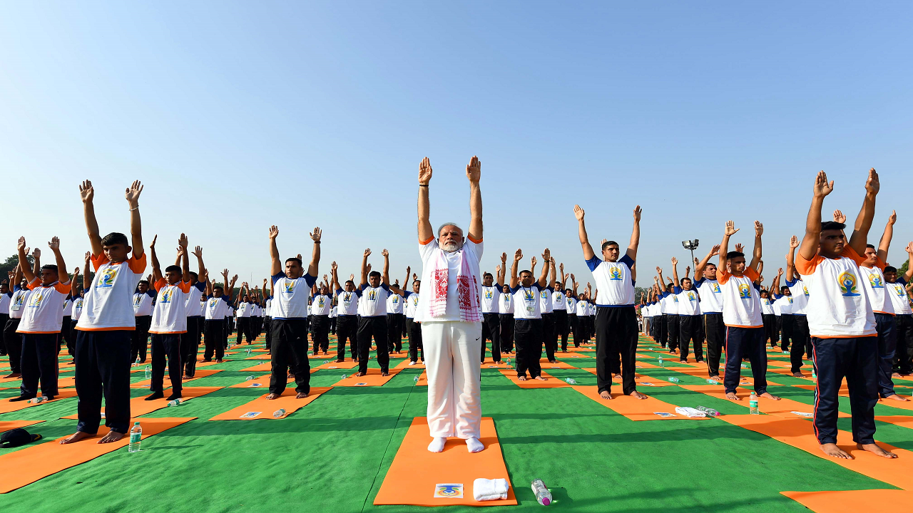 PM Modi addressing nation on International Day of Yoga (Photo Courtesy: @narendramodi/Twitter)