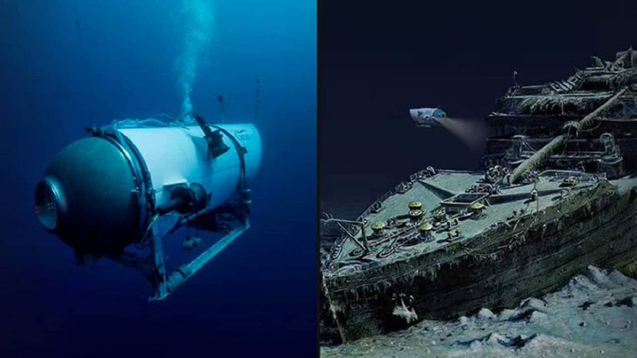Titanic Submarine and Titanic wreckage (Photo Courtesy: Twitter/ @MrBlackOG)