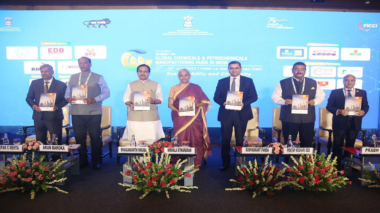 FM Nirmala Sitharaman at 3rd Global Chemicals & Petrochemicals Manufacturing Hubs in India Summit  (Photo Courtesy: Krishi Jagran)