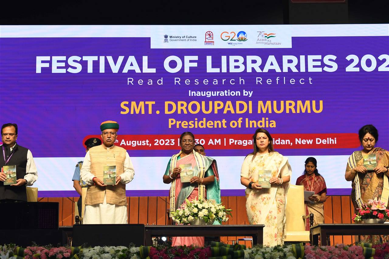 The Ministry of Culture organized the "Festival of Libraries 2023" in New Delhi on the 5th - 6th August 2023. (Image Source- Twitter)