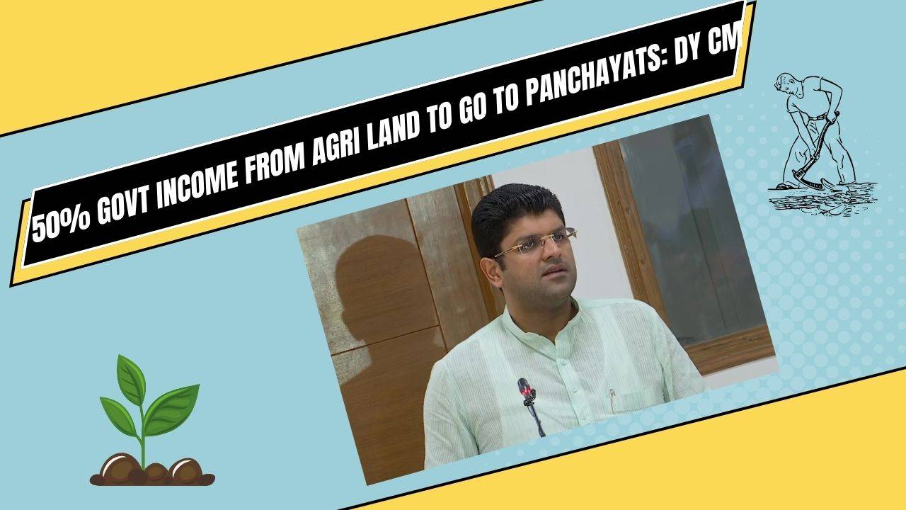 50% govt income from agri land to go to panchayats: Haryana Deputy CM Dushyant Chautala. (Image Courtesy- Twitter/Dushyant Chautala)
