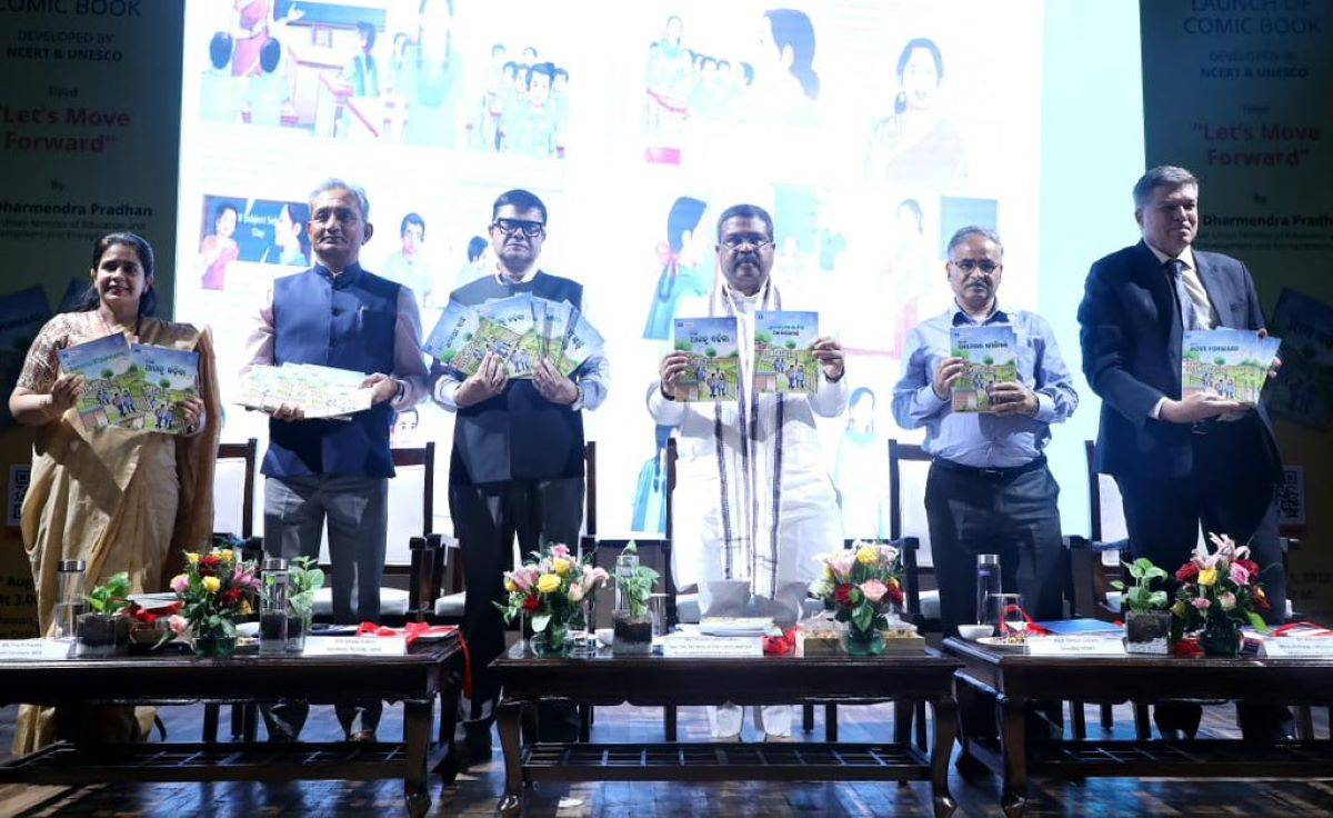 Dharmendra Pradhan Launches Comic Book Developed by NCERT, UNESCO ‘Let’s Move Forward’ (Photo Source: PIB)