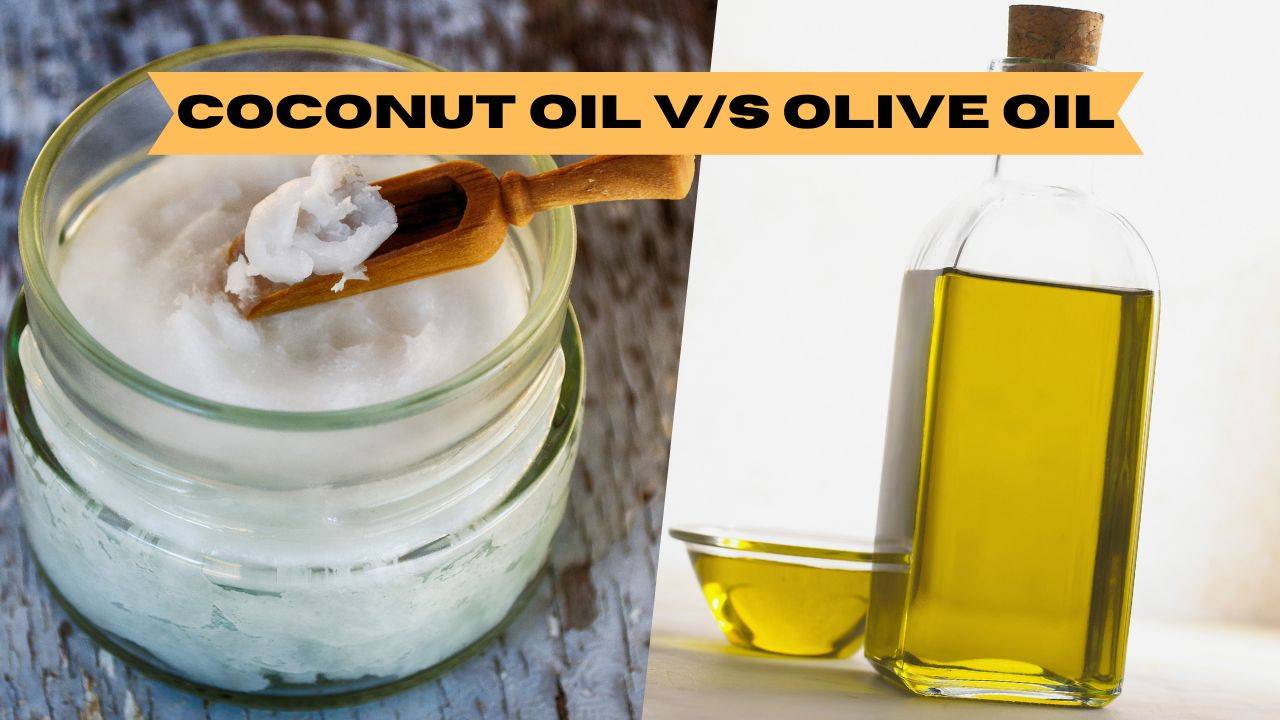 Coconut oil has 6 times the amount of saturated fat as olive oil. (Image Courtesy- Canva)