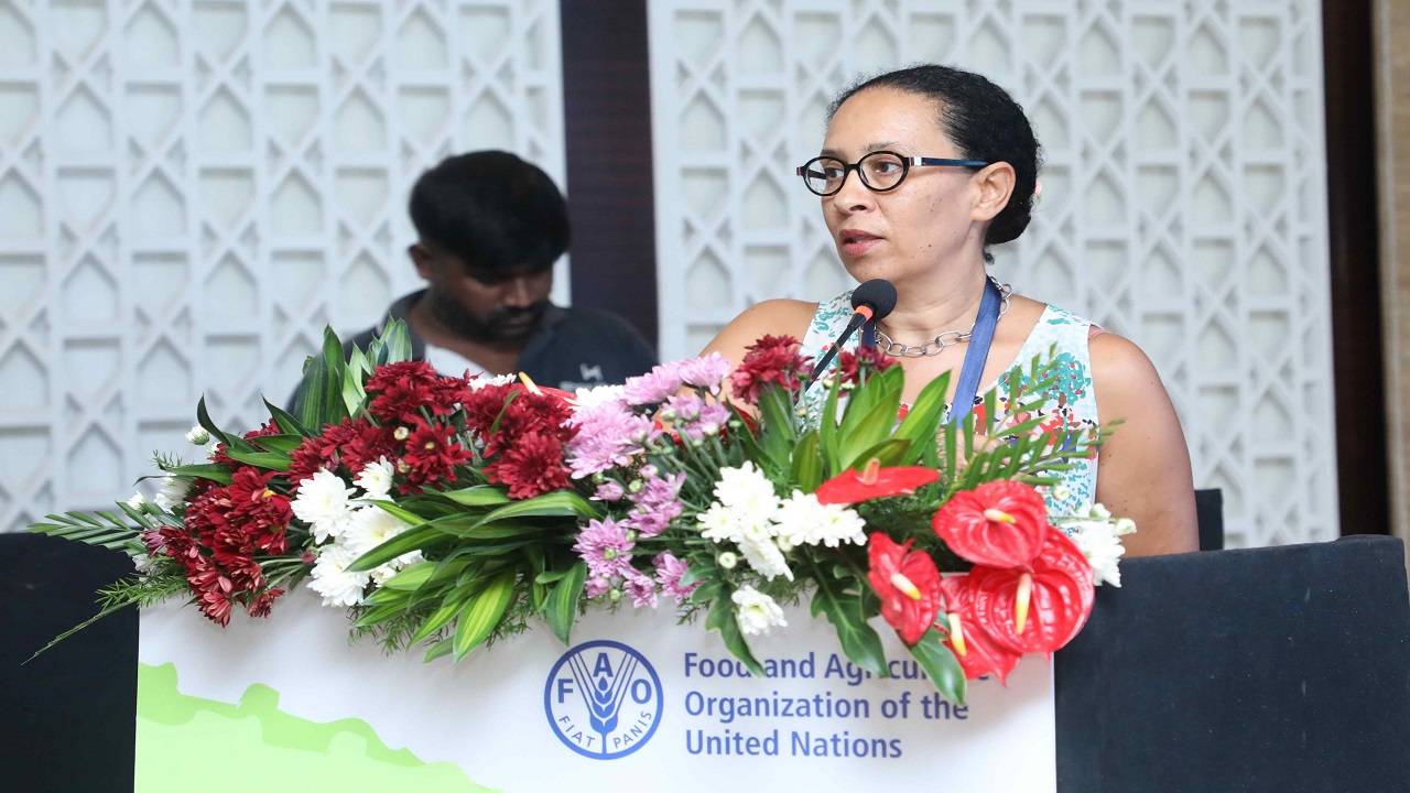 Tarub Bahri, a climate expert and fishery resources officer at FAO presenting paper at the workshop.