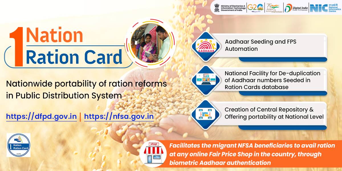 One Nation One Ration Card Marks Significant Milestone with 99.8% Aadhaar Seeding (Photo Source: NIC)