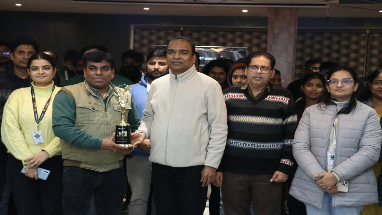 Sanjeev Kumar Singh, Head, KVK, Phek, Nagaland, collecting northeast farmers' trophies