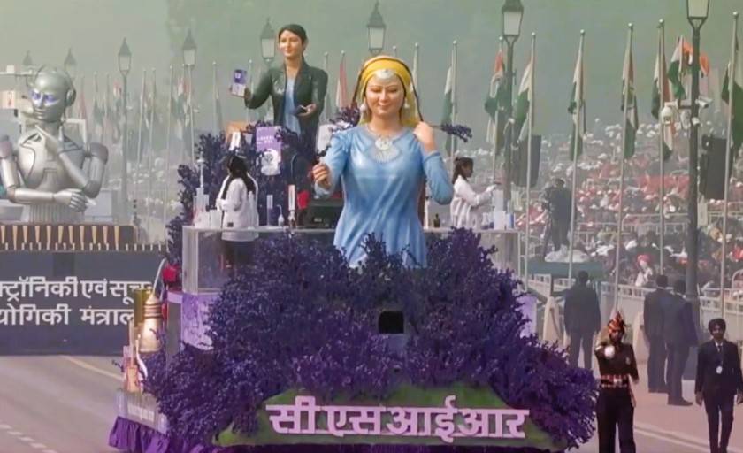 CSIR's Republic Day Tableau Showcases 'Purple Revolution' and Women-Friendly Electric Tractor (Photo Source: @DrJitendraSingh/X)