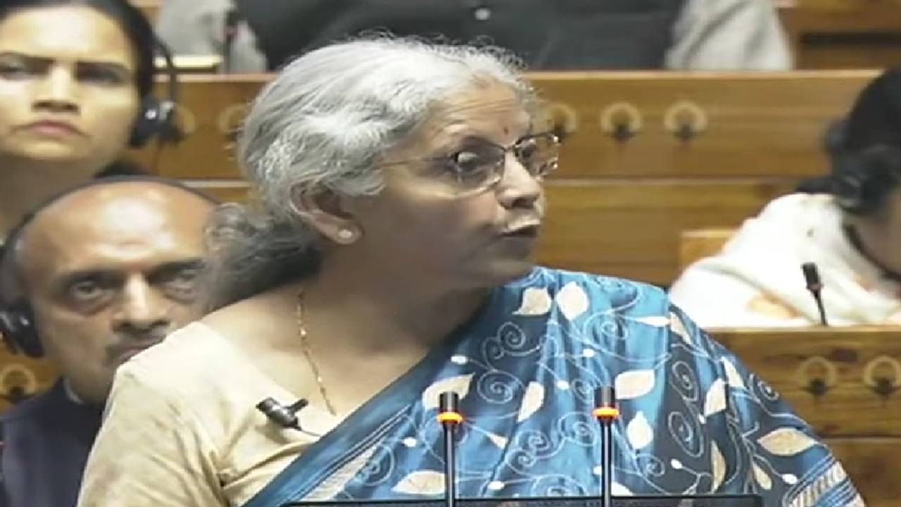 Finance Minister Nirmala Sithraman while presenting the budget