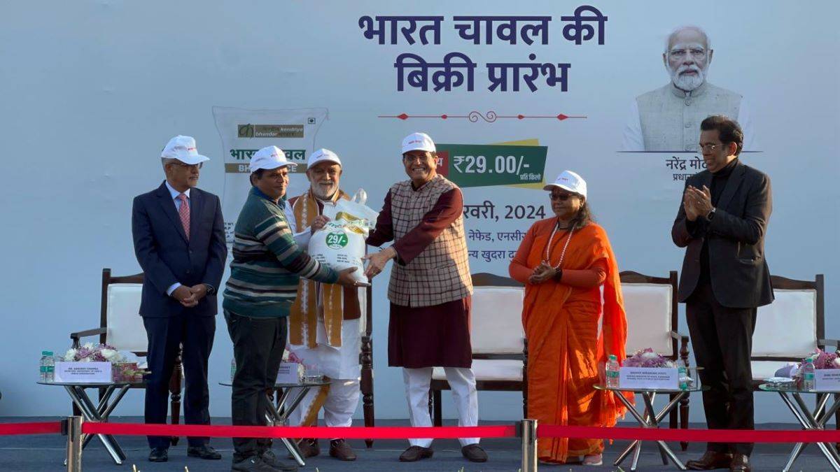 Bharat Rice: Union Minister Piyush Goyal Introduces Affordable Grain Solution for Every Indian Plate (Photo Source: @fooddeptgoi/X)