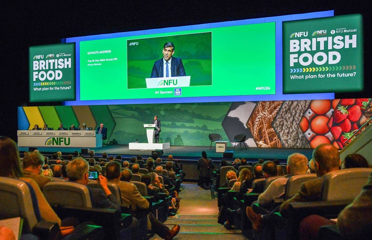 PM Rishi Sunak Announces Plans to Boost UK Food Security at NFU Conference (Photo Source: @NFUtweets)