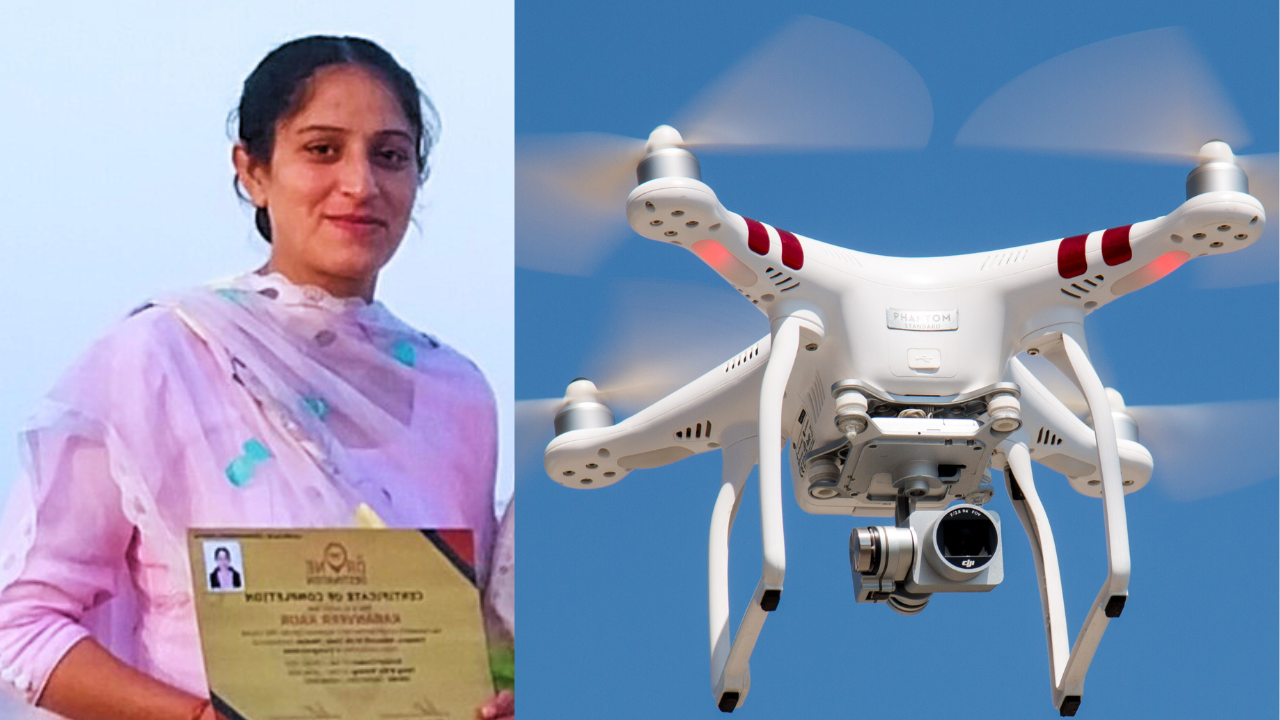 The NaMo Drone Didi Scheme was launched by the Government of India last year, aiming to train 15,000 women | Courtesy: Karanveer Kaur, Canva