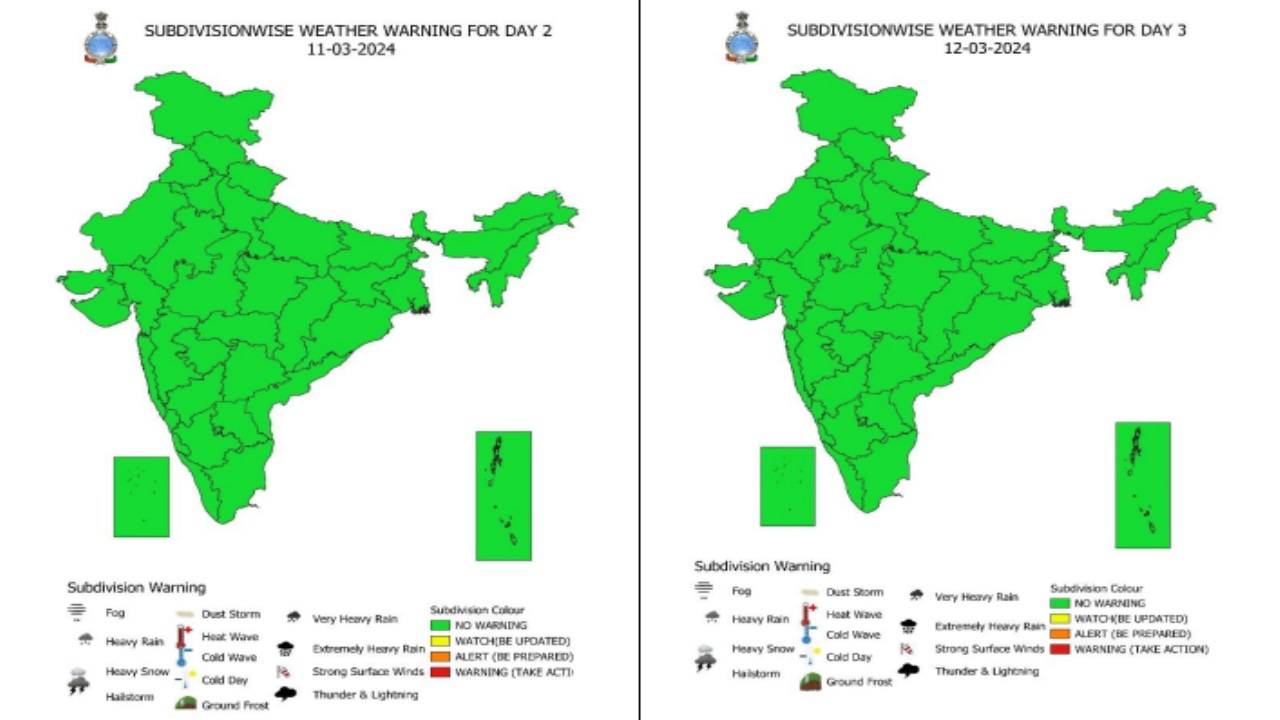 The Northern parts of the country are expected to witness isolated to scattered light/moderate rainfall and snowfall from March 10 to 12. (Picture Courtesy: internal.imd.gov.in)