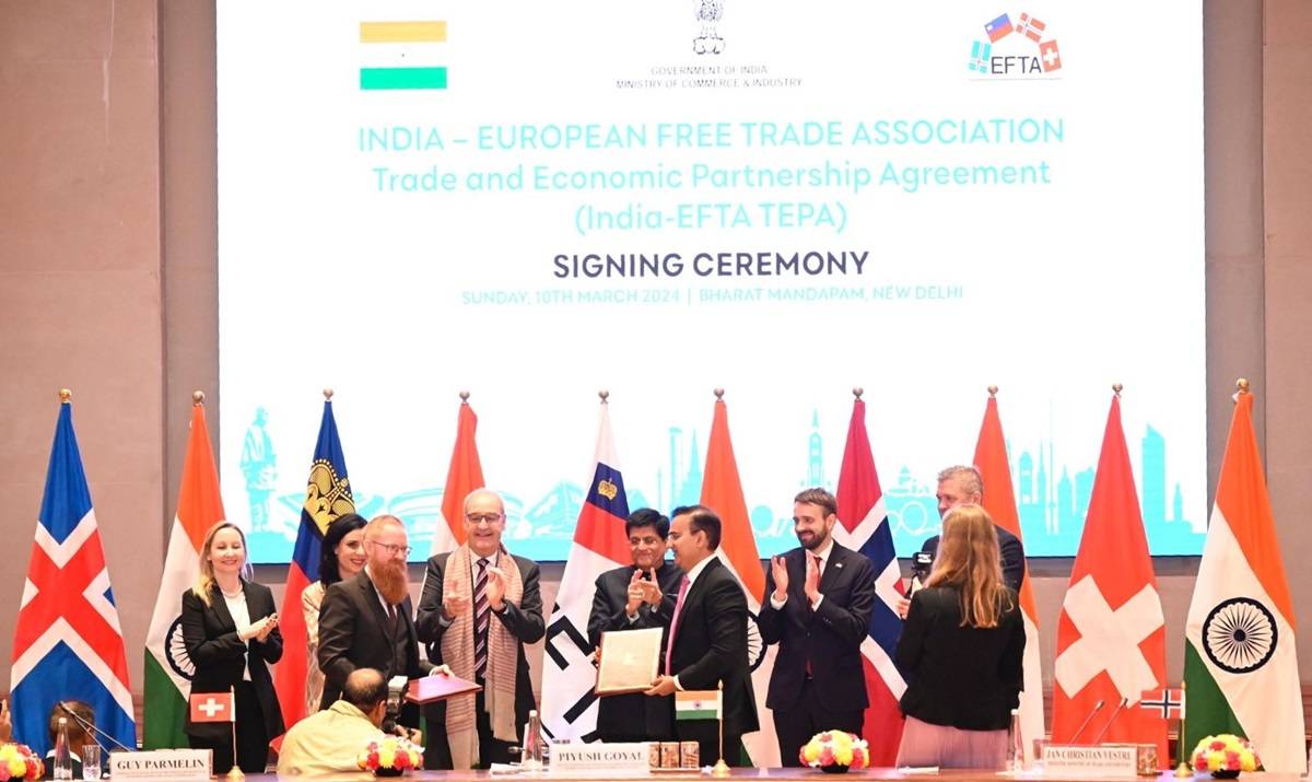 India Signs $100 Billion Free Trade Agreement with EFTA (Photo Source: @PiyushGoyal/X)