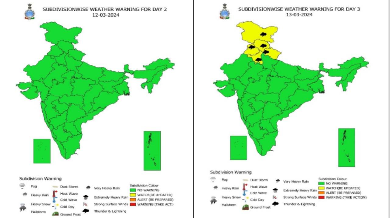 The India Meteorological Department (IMD) has reported a slight increase in Delhi's maximum temperature as the cold northwesterly winds that typically keep the city cool have ceased.  (Picture Courtesy: IMD)