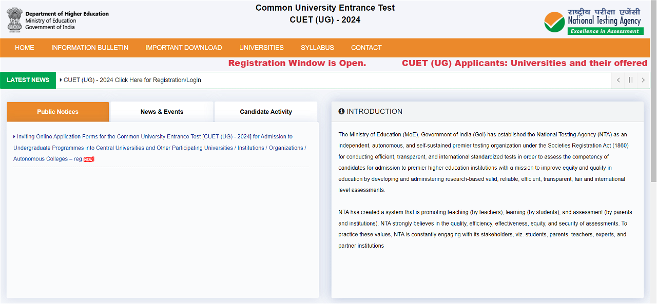 CUET UG 2024: NTA Invites Applications for Admission to Agricultural ...