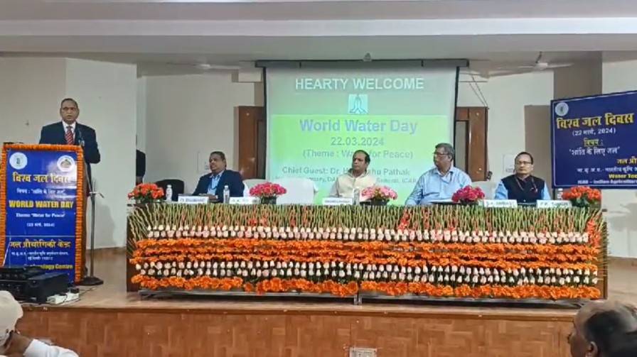 Dr. A K Singh, Director of ICAR-IARI addressing the gathering at World Water Day Programme at ICAR-IARI