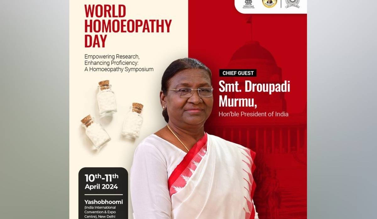 President Droupadi Murmu to Inaugurate Homeopathic Symposium on World Homoeopathy Day 2024