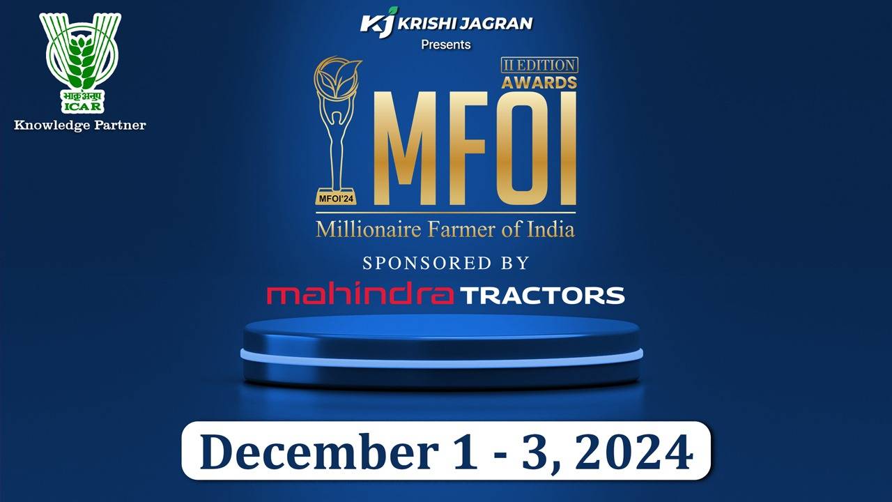 Krishi Jagran's 'MFOI Awards', sponsored by Mahindra Tractors is set to take place from Dec 1-3, 2024, in New Delhi.