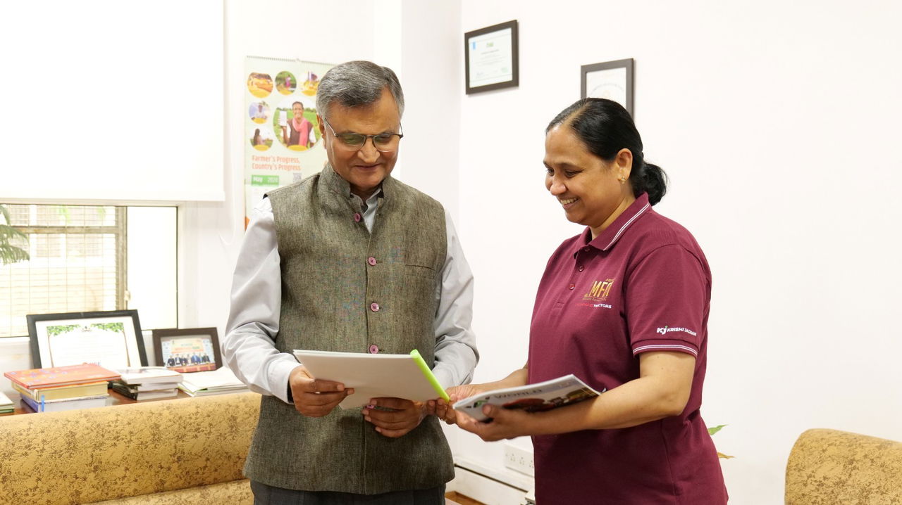 Professor Ramesh Chand with Mrs Shiny Dominic, Managing Director, Krishi Jagran