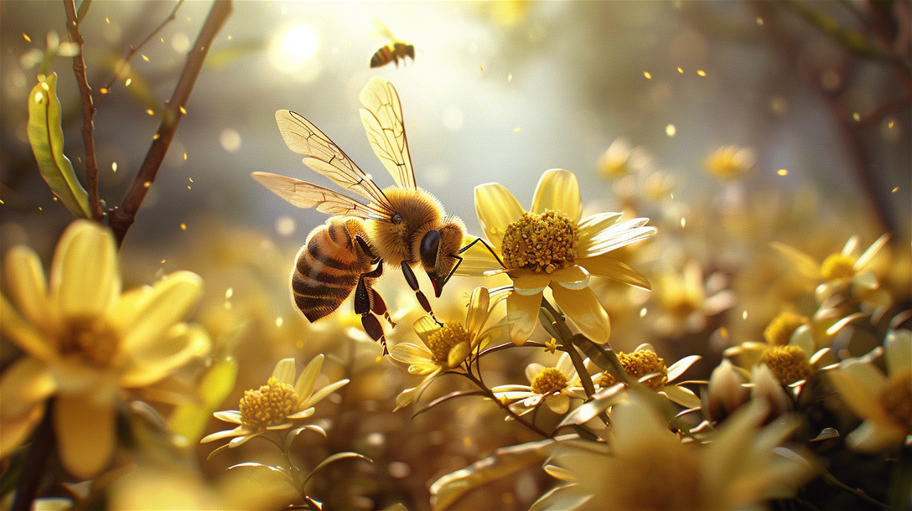 Explore the essential ways to boost honeybee pollination (This image has been created with MidJourney)