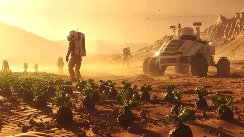 Agriculture on Mars Takes a 'Giant Leap' with Game-Changing Intercropping Method (Photo Source: This image is created by Mid Journey)