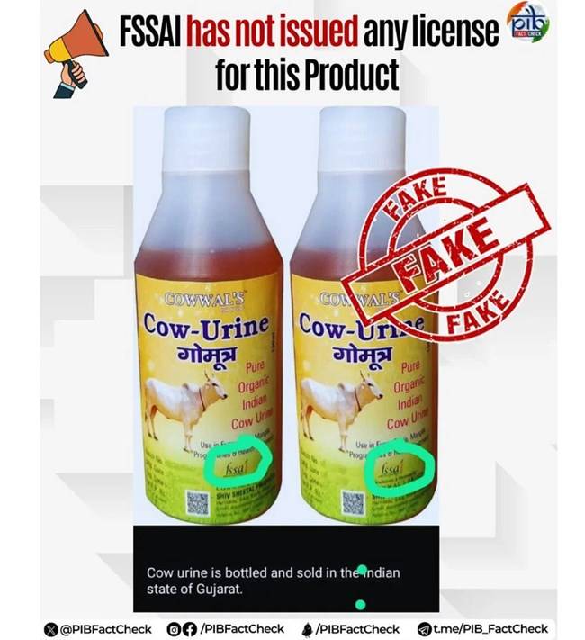 Fact Check: Claims of Bottled Cow Urine To be FSSAI Licensed Are False