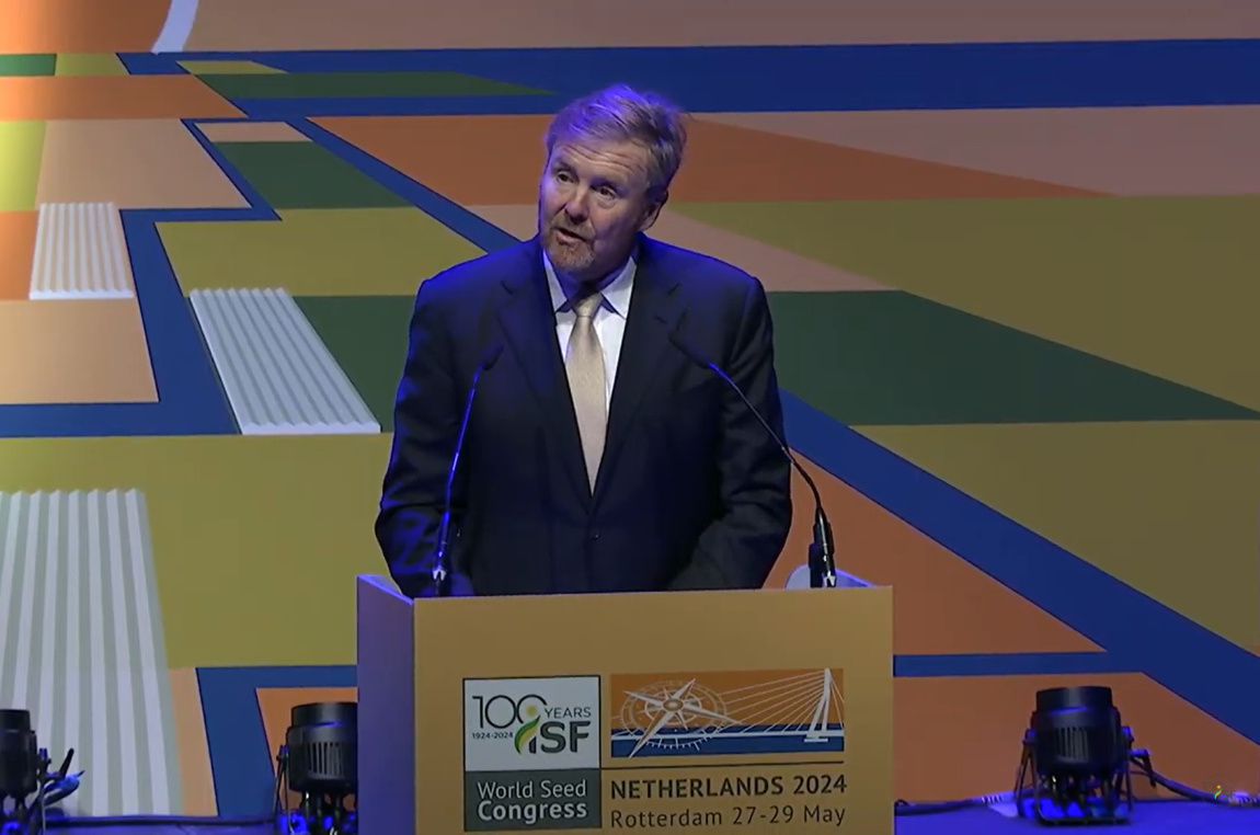 Willem-Alexander, King of the Netherlands addressing the gathering at ISF World Seed Congress 2024