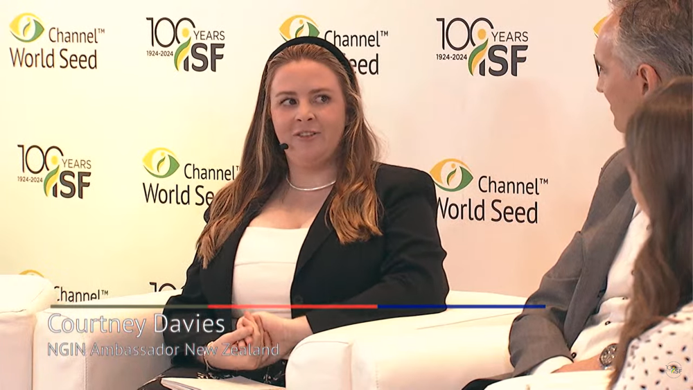 Courtney Davies, NGIN Ambassador, New Zealand at ISF World Seed Congress 2024