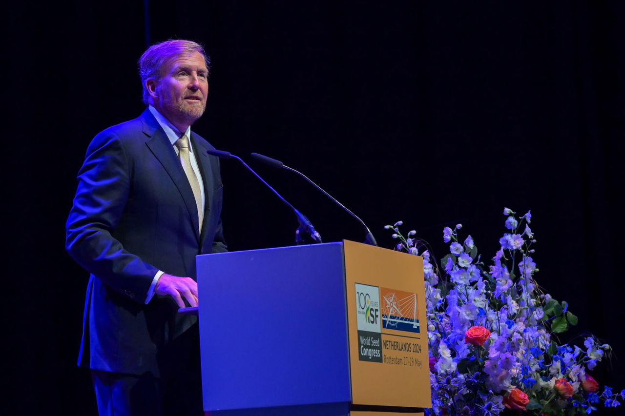 Willem-Alexander, King of the Netherlands addressing the gathering at ISF World Seed Congress 2024