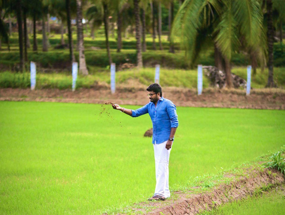 Gnana Saravanan in his farm