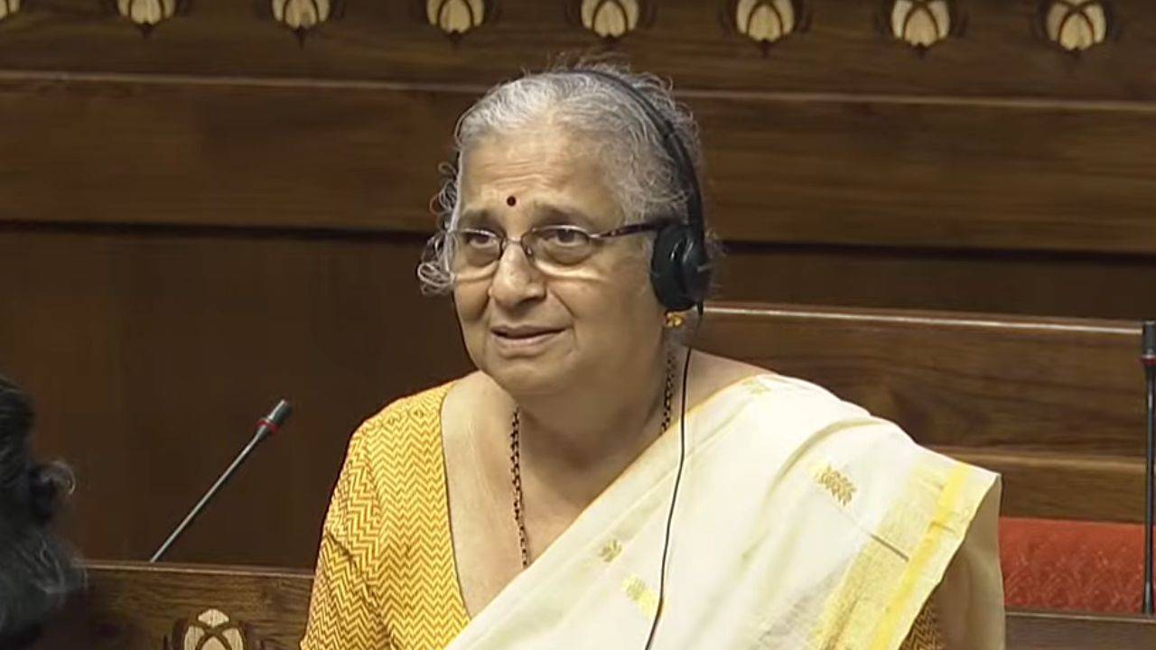 Sudha Murty Advocates for Domestic Tourism and Cervical Cancer Vaccination in Rajya Sabha Speech (Photo Source: Sansad TV)