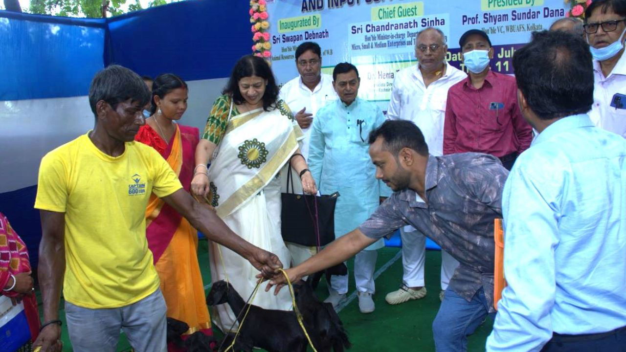 Scientists along with farmers