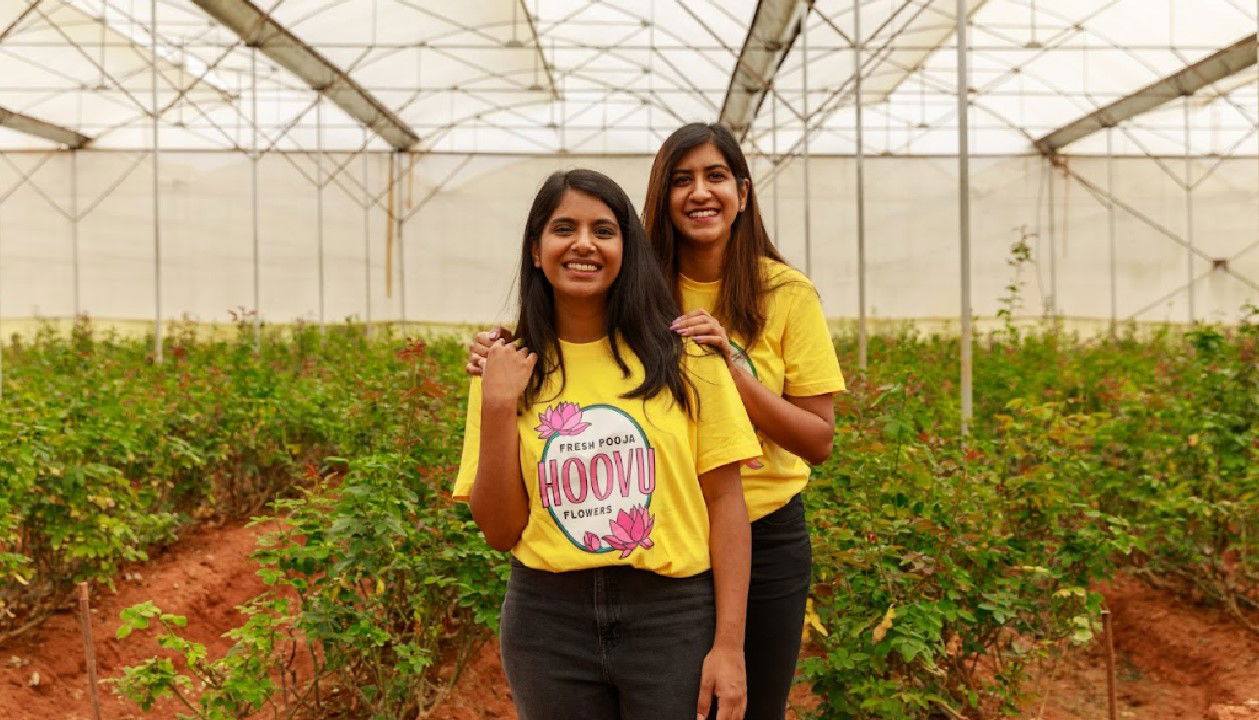 Rhea and Yeshoda Karuturi in their farm