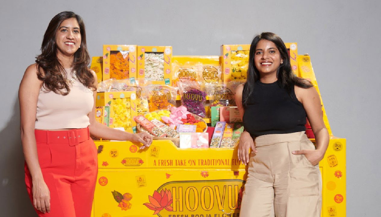 Rhea and Yeshoda Karuturi with their products