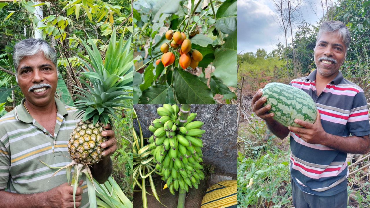 Joseph Lobo with his diverse crop species