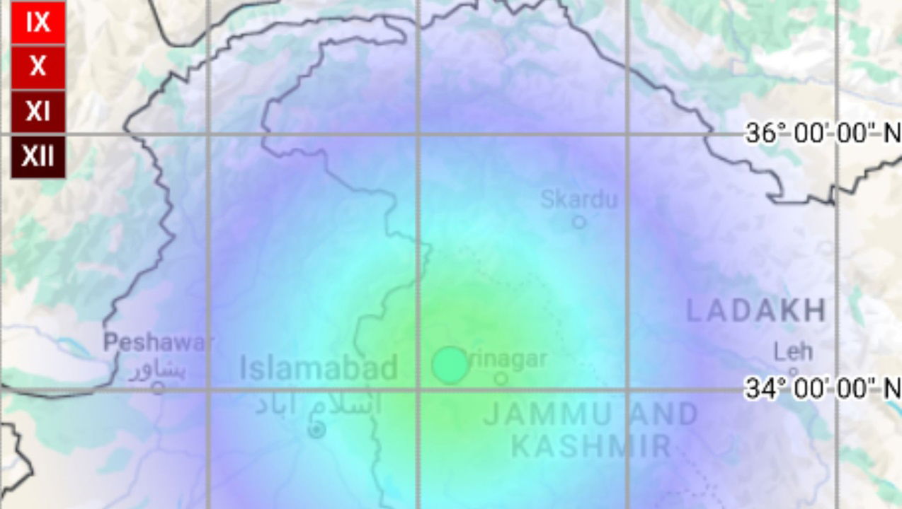 Earthquakes of Magnitude 4.9 and 4.8 Hit Baramulla (Photo Source: @NCS_Earthquake/X)